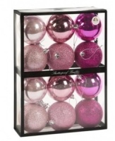 Набор шаров розовых BOX/12 PINK RIBBON MIX, 7 см