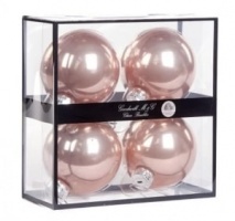 Набор шаров, розовый BOX/4 OPAQUE ROSY GLD, 10 см